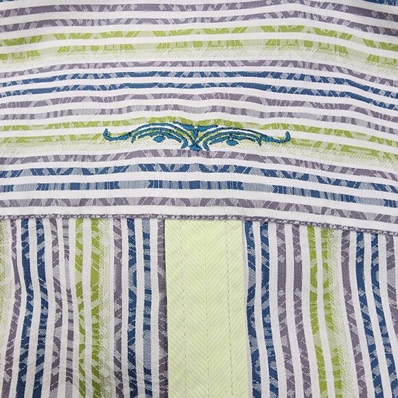 Ted Lapidus Shirt Mens Medium Slim Fit Striped Long Sleeve Casual Button Down - Picture 15 of 16